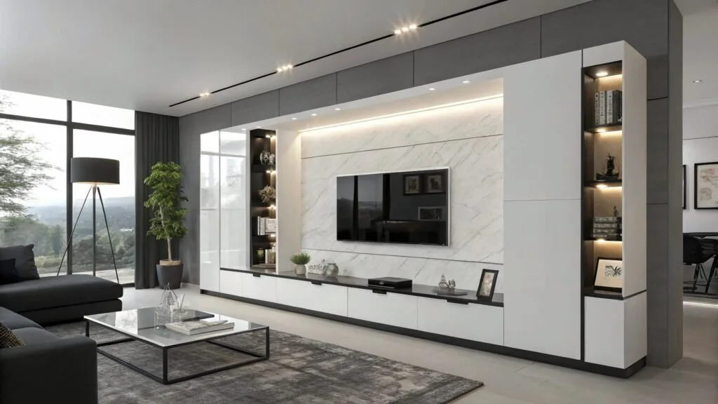 Mist media wall collection by Home Studio Interiors