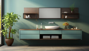 Modern apartment with elegant design, clean and comfortable domestic life generated by artificial intelligence